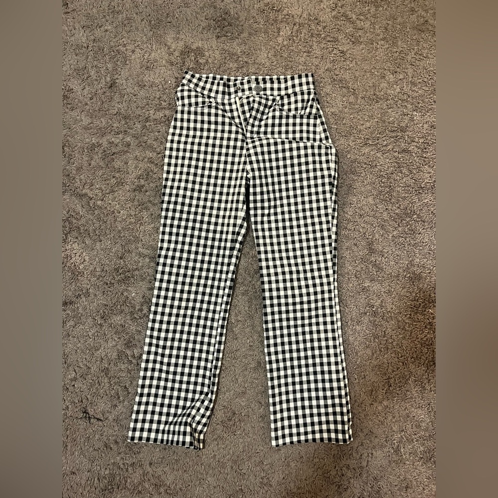 Free people gingham flare pants